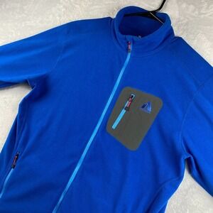 Eddie Bauer First Ascent Jacket Mens LT Large Tall Blue Fleece Full Zip